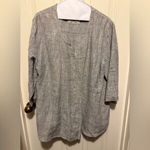 Ulla Popken Charcoal Pintuck Tunic size 16/18